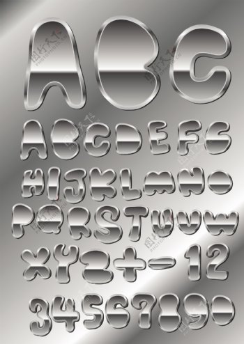 金属质感字体设计矢量素材4