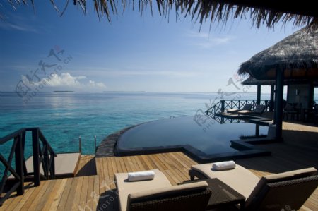 马尔代夫天堂岛度假村海边风光图片