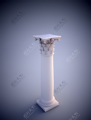 三维石柱罗马柱图片