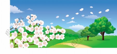 韩国春天风景矢量图18