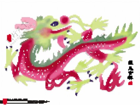 向量丰富多彩的中国传统剪纸的文本翻译的一年龙龙的吉祥