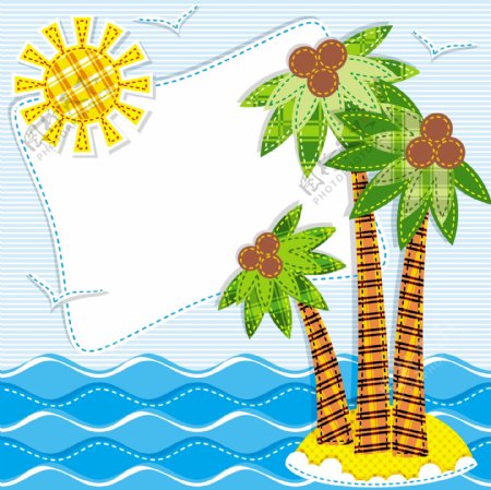 海岛椰子树夏季旅游