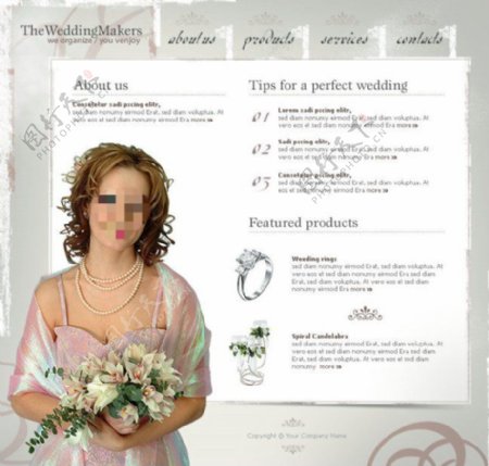 婚礼商城网页psd模板