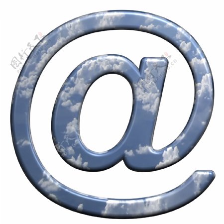 电子邮件的标志从蓝天字母集白色隔离