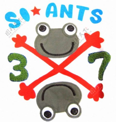 童装贴布卡通动物青蛙免费素材