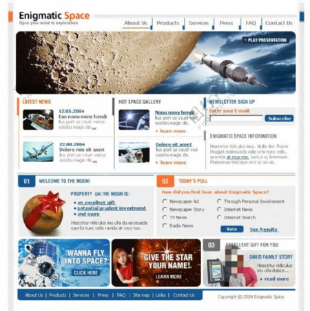 太空科技网站psd模板