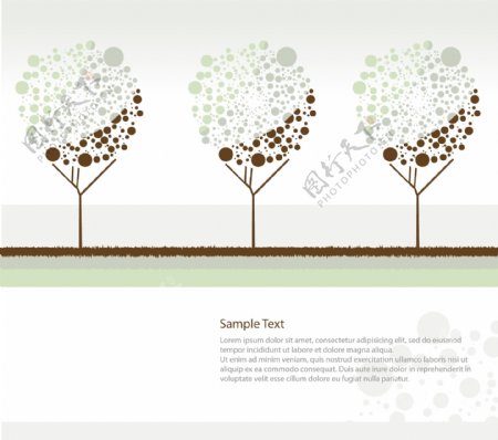 矢量素材卡通可爱树木封面设计