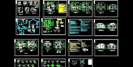 三层简欧式砖混结构别墅建筑图18x14