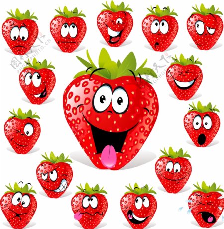 卡通草莓表情
