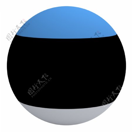 爱沙尼亚国旗上的球孤立在白色