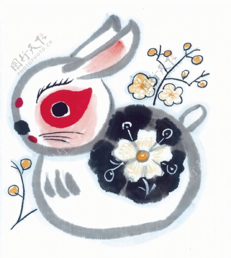 古图绘画动物兔子