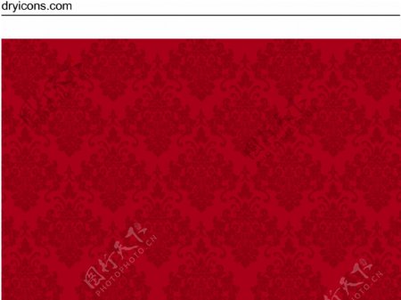 红色欧式花纹背景矢量素材