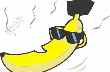戴眼镜香蕉卡通图片