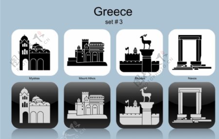 希腊城市轮廓图片