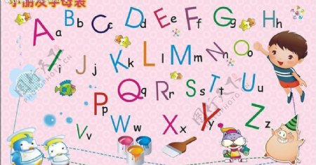 可爱儿童字母表图片