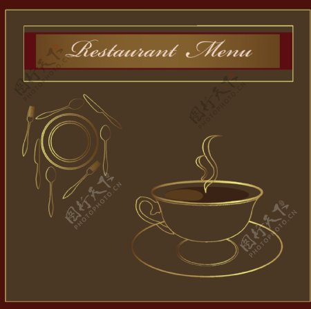 海报背景图方形咖啡厅西餐咖啡主题海报