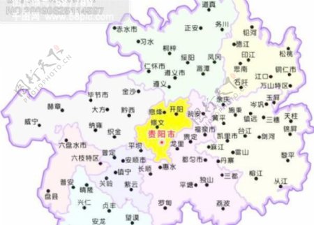 贵州省区域矢量地图