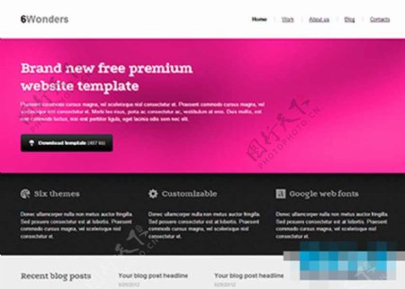 粉红色精美漂亮的软件企业网站模板