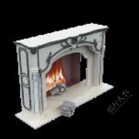 3D欧式壁炉模型