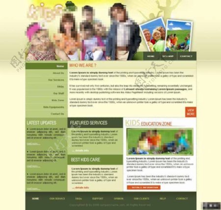 儿童教育地带网页模板