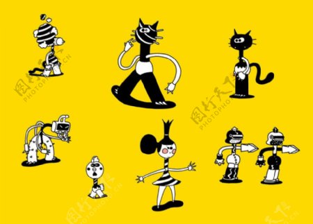位图动物猫卡通人物可爱卡通免费素材