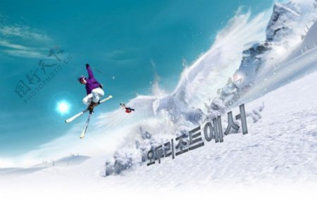 滑雪运动片头flash动画