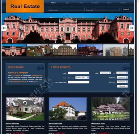 国外城市旅游网站模版