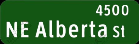 波特兰俄勒冈街道名称标志阿尔伯塔东北部的圣
