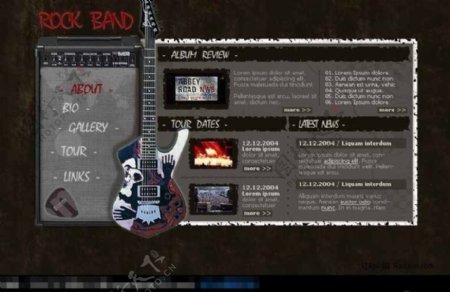 吉他专卖店网页设计模板