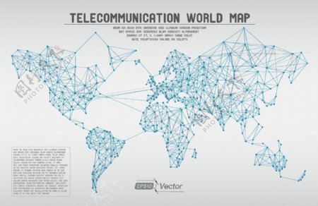 全球信息网络地图矢量素材
