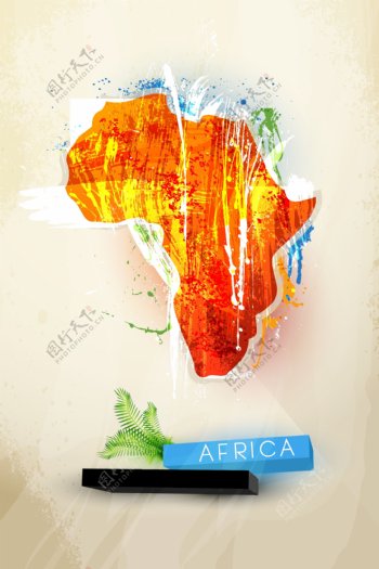 划痕非洲地图