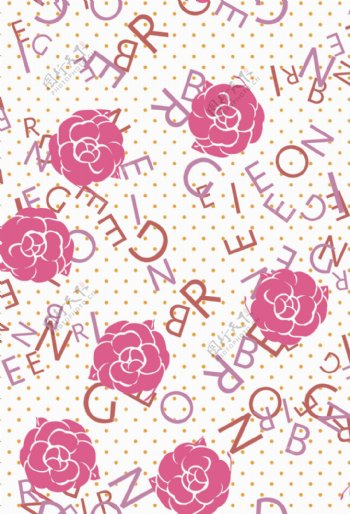 玫瑰花字母底紋图片