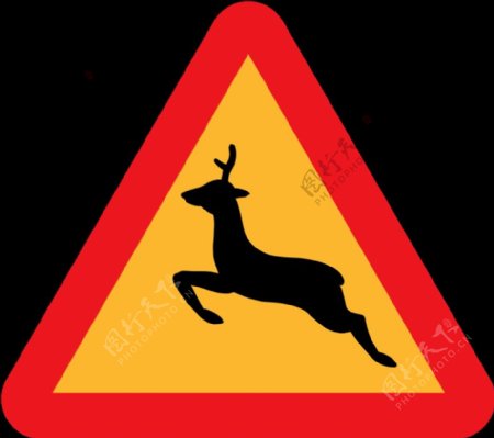 警告鹿路标