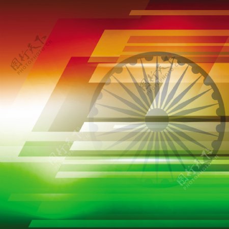 闪亮的印度国旗背景