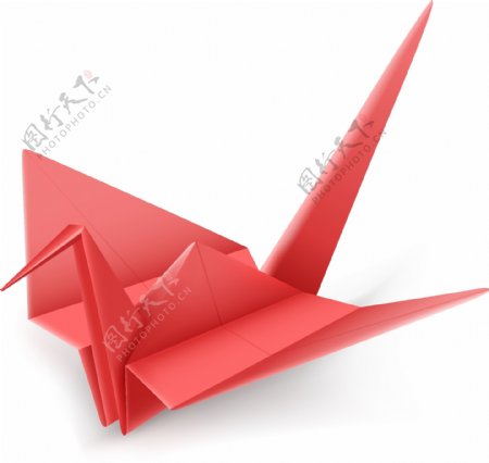 纸鹤折纸矢量素材