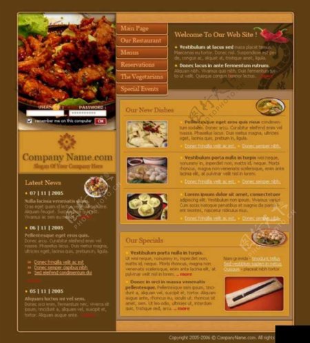 中国茶餐厅信息网页模板