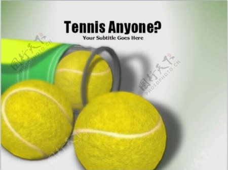 网球背景体育行业应用PPT模板