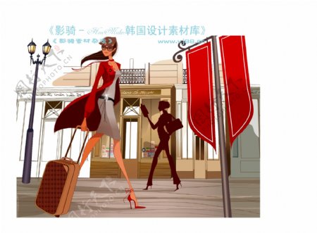 时尚城市女性矢量素材矢量图片HanMaker韩国设计素材库