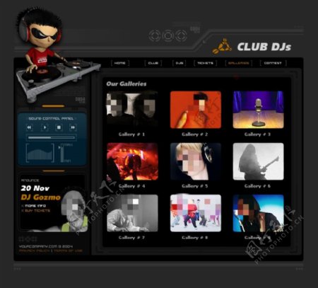 俱乐部音乐网页psd模板