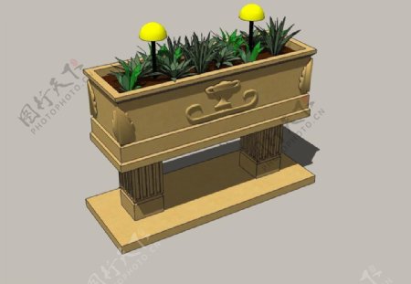花池3D模型