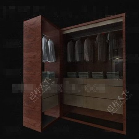 实际的褐色木衣柜