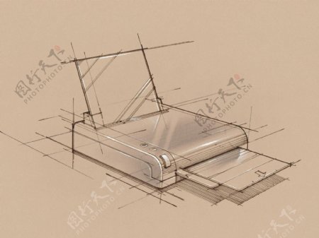 手绘办公室用打印机图片