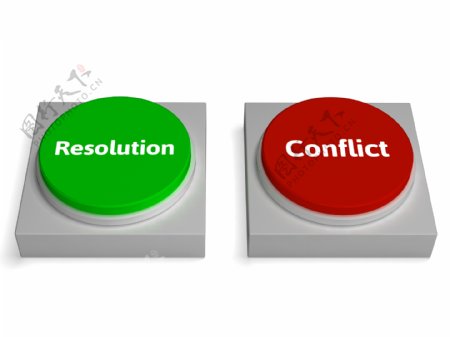 解决冲突的按钮显示纠纷或谈判