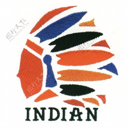 绣花徽章标记印第安人家纺免费素材