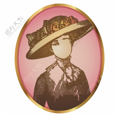 印花矢量图徽章标记色彩粉红色帽子免费素材