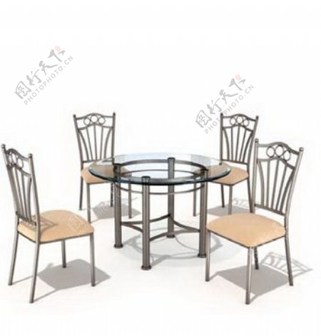 西餐厅桌椅3d模型家具图片26