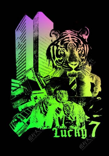位图T恤图案动物野生动物老虎免费素材