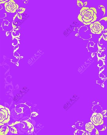 紫色玫瑰花纹移门图片