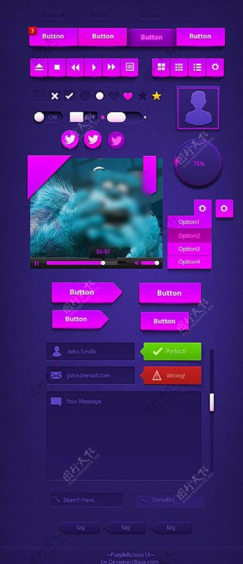 紫色网页界面UI设计