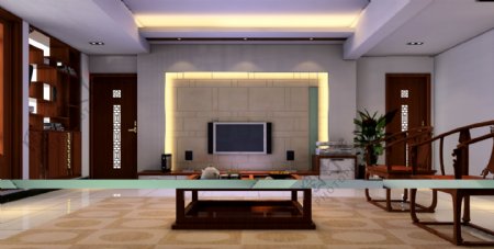 中式客厅背景效果图片